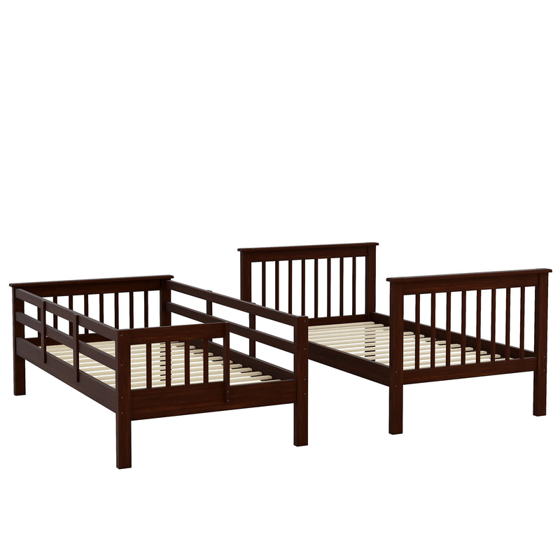 Stairway Twin-Over-Twin Bunk Bed with Storage and Guard Rail for Bedroom, Dorm, Espresso color(OLD SKU :LP000109AAP)