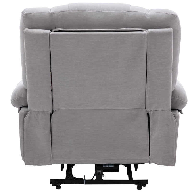 Power Lift Recliner Chair Electric Recliner For Elderly Recliner Chair With Massage And Heating Functions, Remote, Phone Holder Side Pockets And Cup Holders For Living Room