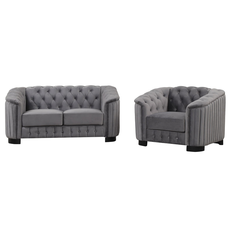 3 Piece Sofa Sets Modern With Rubber Wood Legs, Velvet Upholstered Couches Sets Including Three Seat Sofa, Loveseat And Single Chair For Living Room Furniture Set