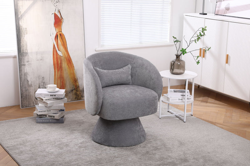 Swivel Accent Chair, Armchair Round Barrel Chair In Fabric For Living Room Bedroom