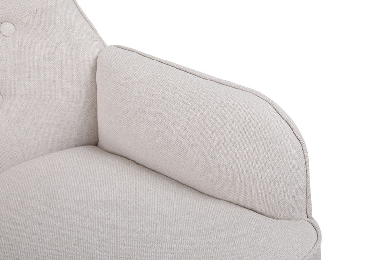 Modern Mid-Century Chair Linen Sherpa Armchair