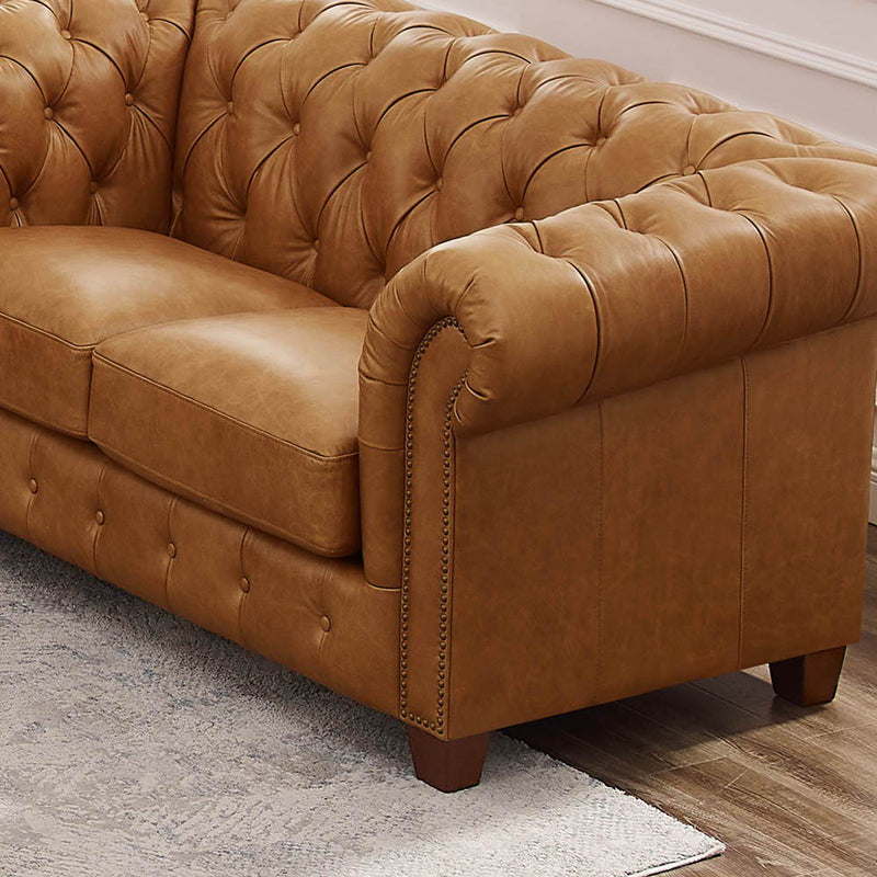 Kingston - Waxy Pull Up Leather Loveseat - Brown