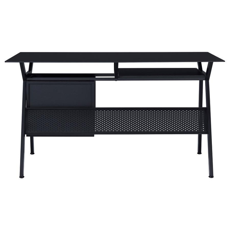 Weaving - 2-Drawer Computer Desk - Black