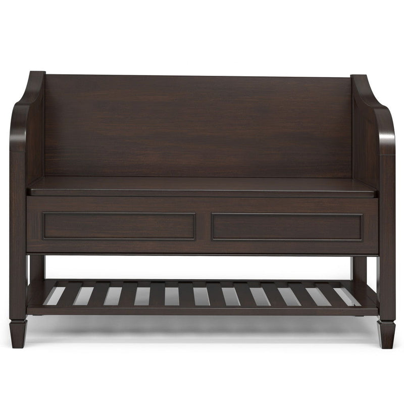 Connaught - Entryway Storage Bench With Shelf - Chestnut