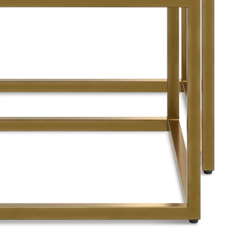 Macy - 2 Pieces Nesting Table - Black / Gold