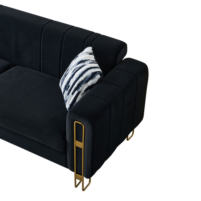 Modern Velvet Sofa 85.04" For Living Room