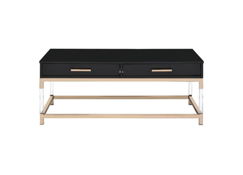 Adiel - Coffee Table - Black & Gold Finish