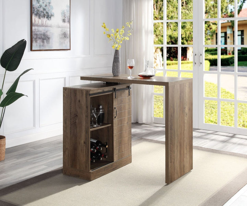 Quillon - Bar Table - Rustic Oak Finish