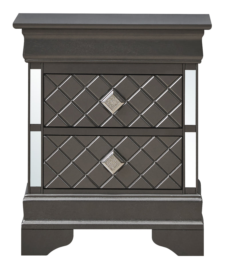 Verona - Nightstand - Metalic Black