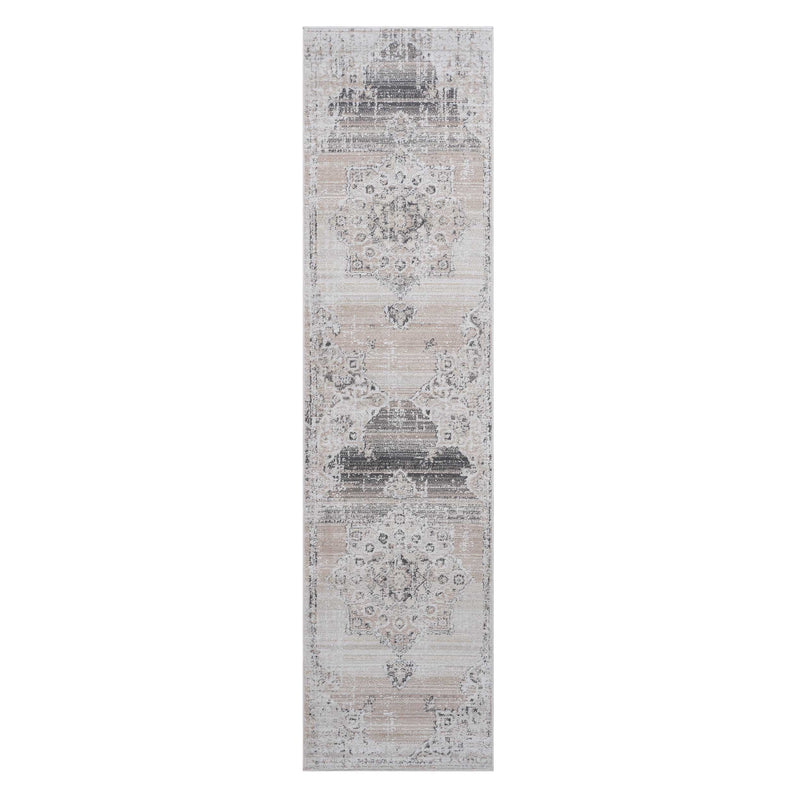 Payas - 2' x 8' Medallion Non-Shedding Living Room Bedroom Dining Home Office Stylish And Stain Resistant Area Rug - Cream / Beige