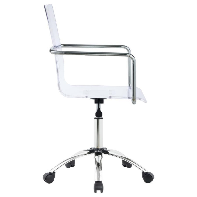 Amaturo - Office Chair With Casters - Clear And Chrome