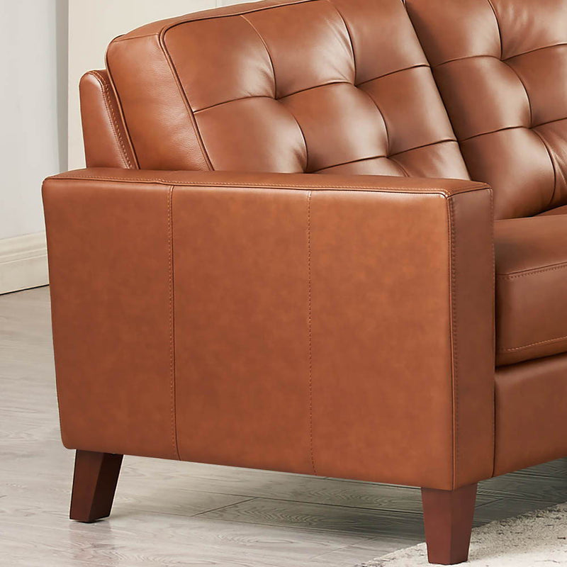 Aiden - Leather Sofa - Brown