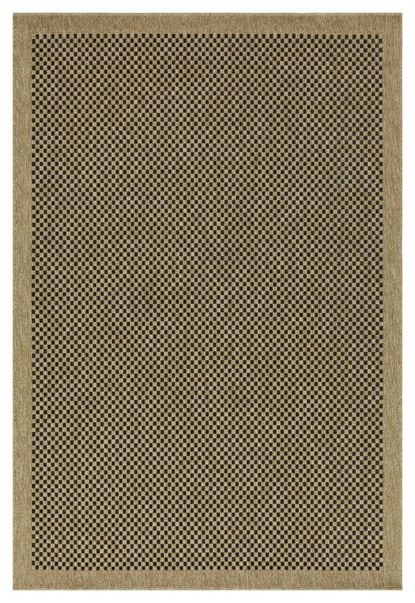 Earth - 5'3" X 7'3" Indoor / Outdoor Area Rug, Polypropylene - Jute / Black