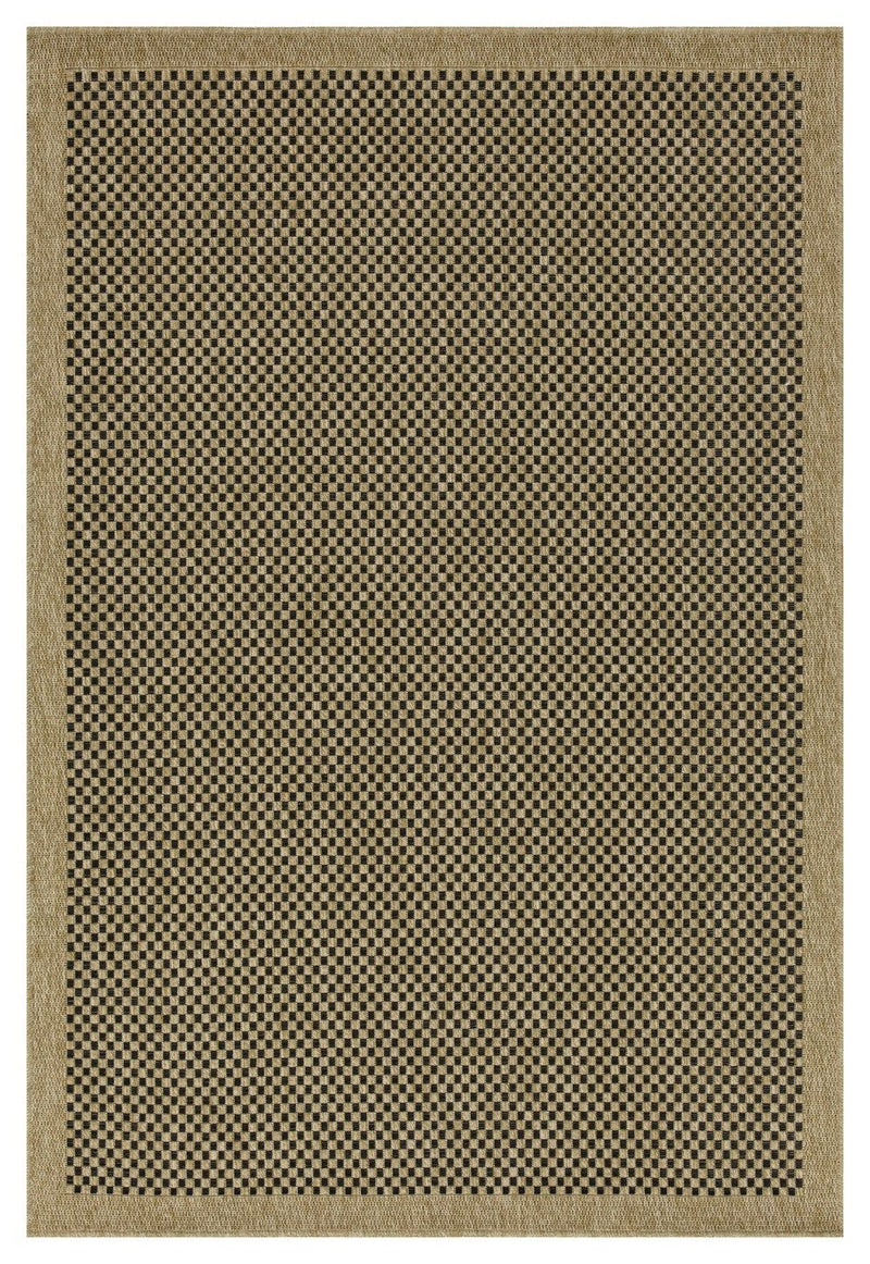 Earth - 2'7" X 7'3" Indoor / Outdoor Area Rug Polypropylene - Jute / Black