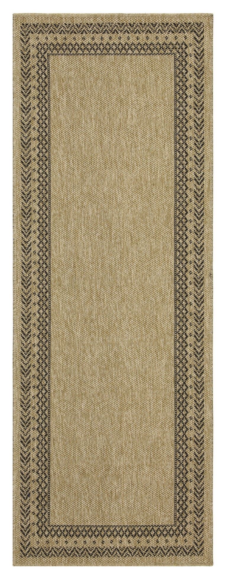 Earth - 5'3" X 7'3" Polypropylene Indoor / Outdoor Area Rug - Jute / Black