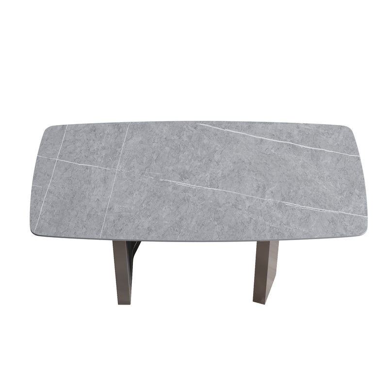 70.87" Modern Artificial Stone Dining Table, Can Accommodate 6-8 People - Gray