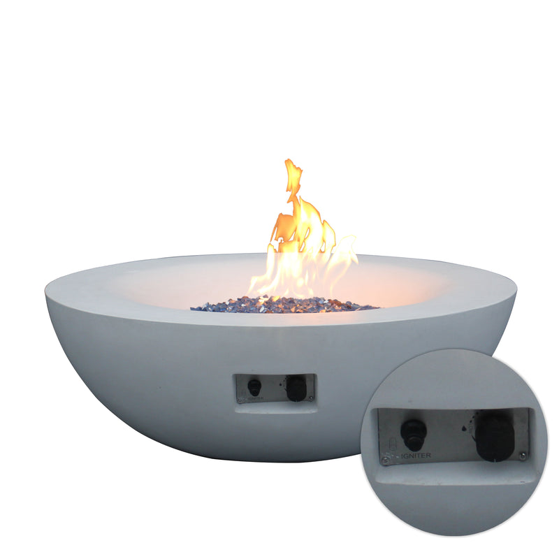 Outdoor Concrete Propane Gas Fire Pit Bowl