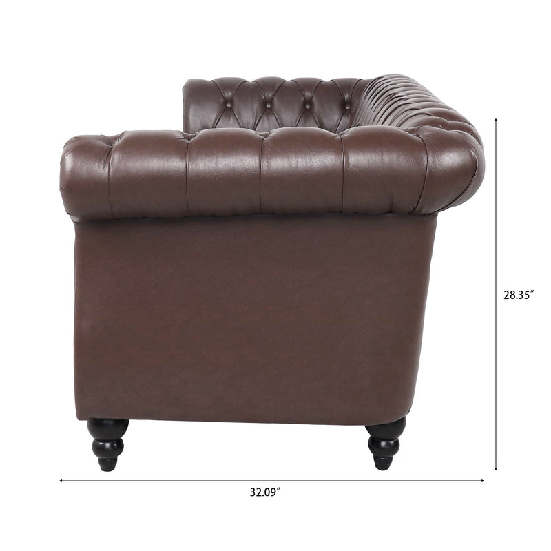 Rolled Arm Chesterfield 3 Seater Sofa