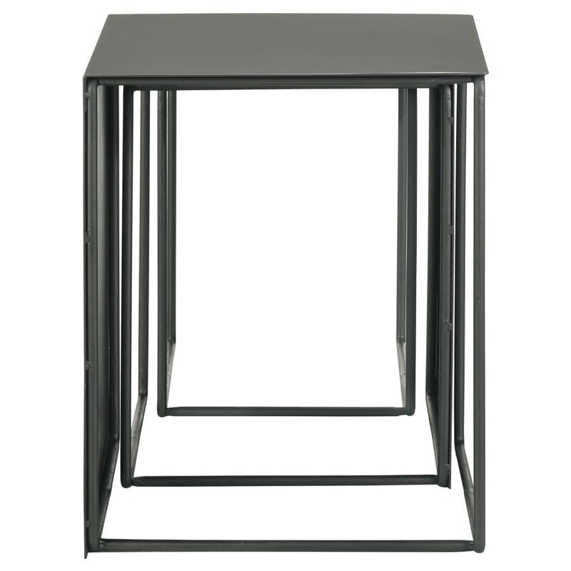 Imez - 3 Piece Rectangular Metal Nesting Table Set - Gray