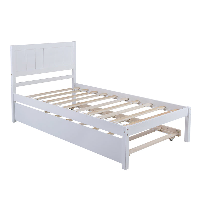 Twin size Platform Bed Wood Platform Bed with Trundle