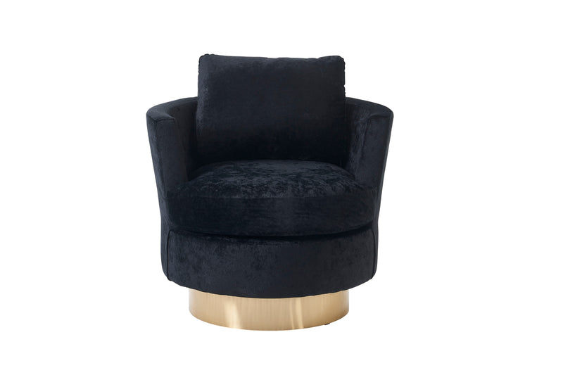 Barrel Chair, Swivel Accent Chairs Armchair For Living Room, Reading Chairs For Bedroom Comfy, Round Barrel Chairs With Gold Stainless Steel Base