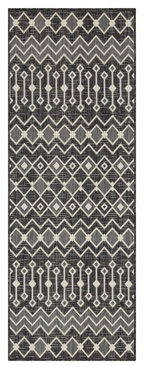 Sunshine - 2'7" X 7'3" Indoor / Outdoor, Polypropylene Area Rug - Anthracite