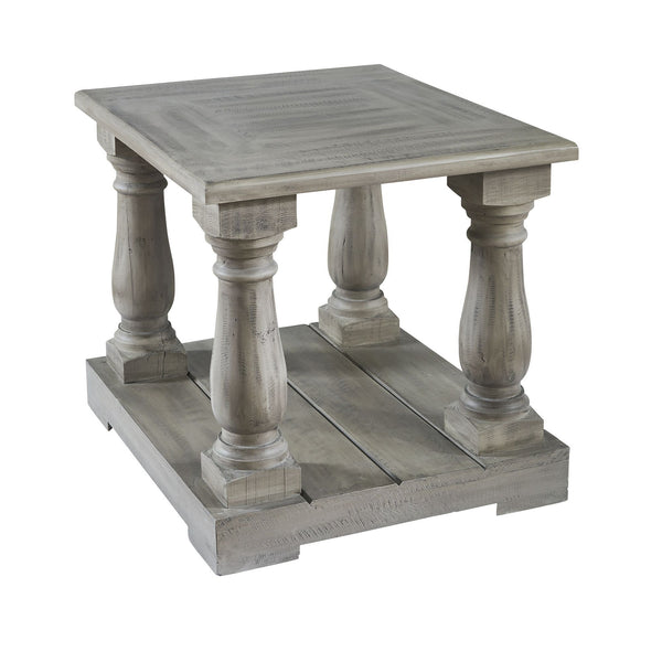 Ivan - Four Pedestal End Table - Smoke Grey