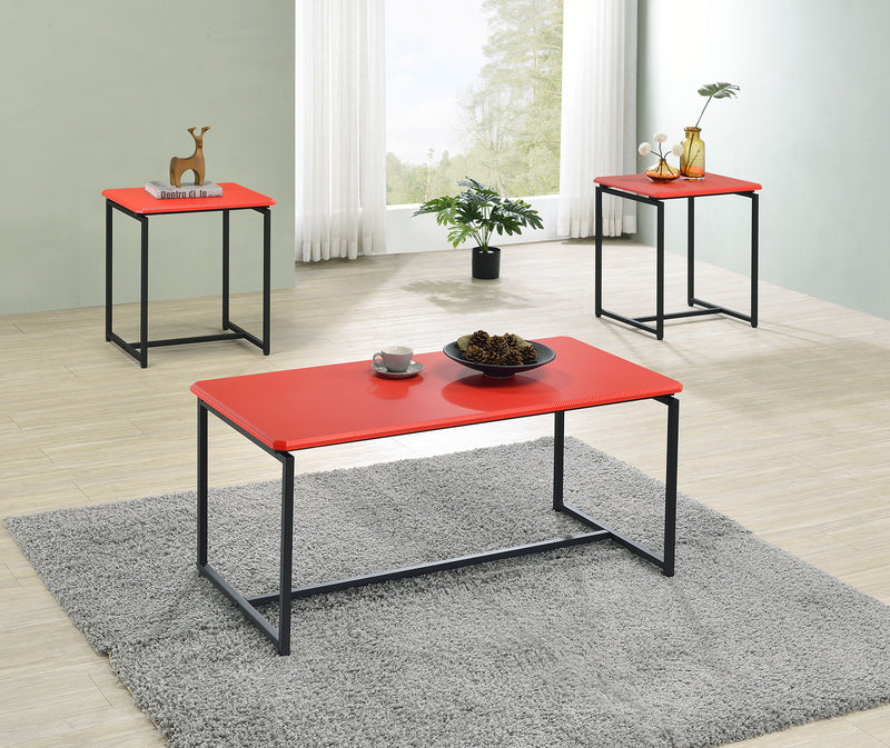 GT - 3 Piece Carbon Fiber Wrap Coffee Table And End Table (Set of 3)