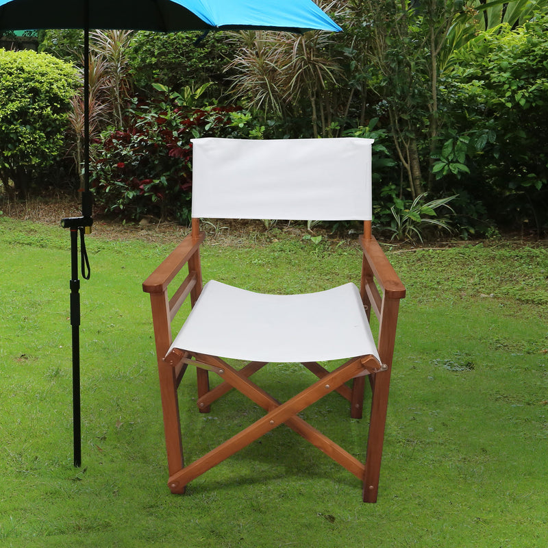 Folding Director Chair Canvas - White