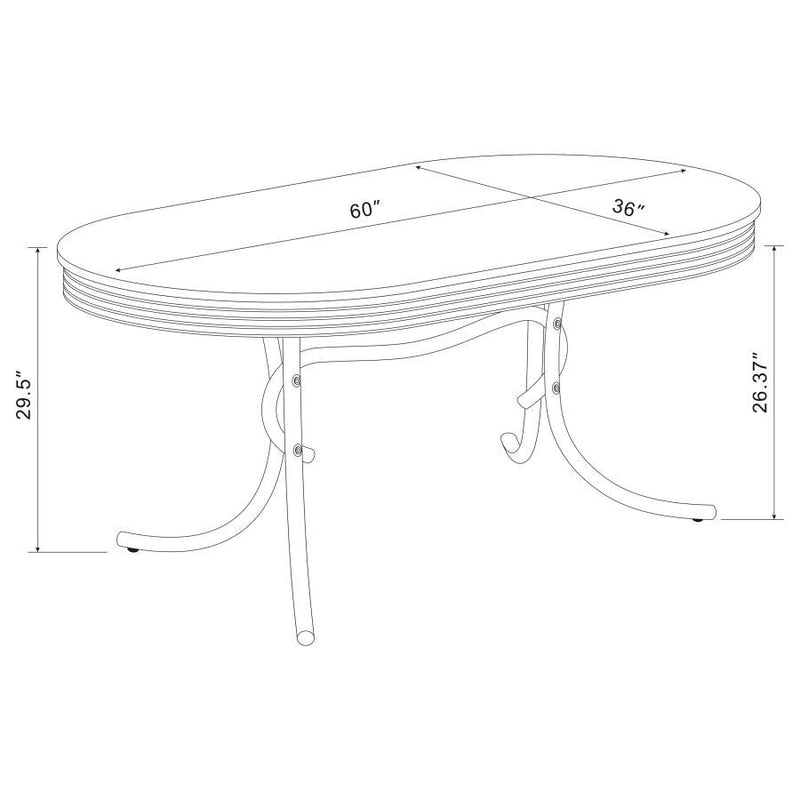 Retro - Oval Wood Top Dining Table - White And Chrome