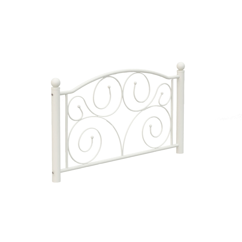 Twin Unique Flower Sturdy System Metal Bed Frame With Headboard And Footboard - White