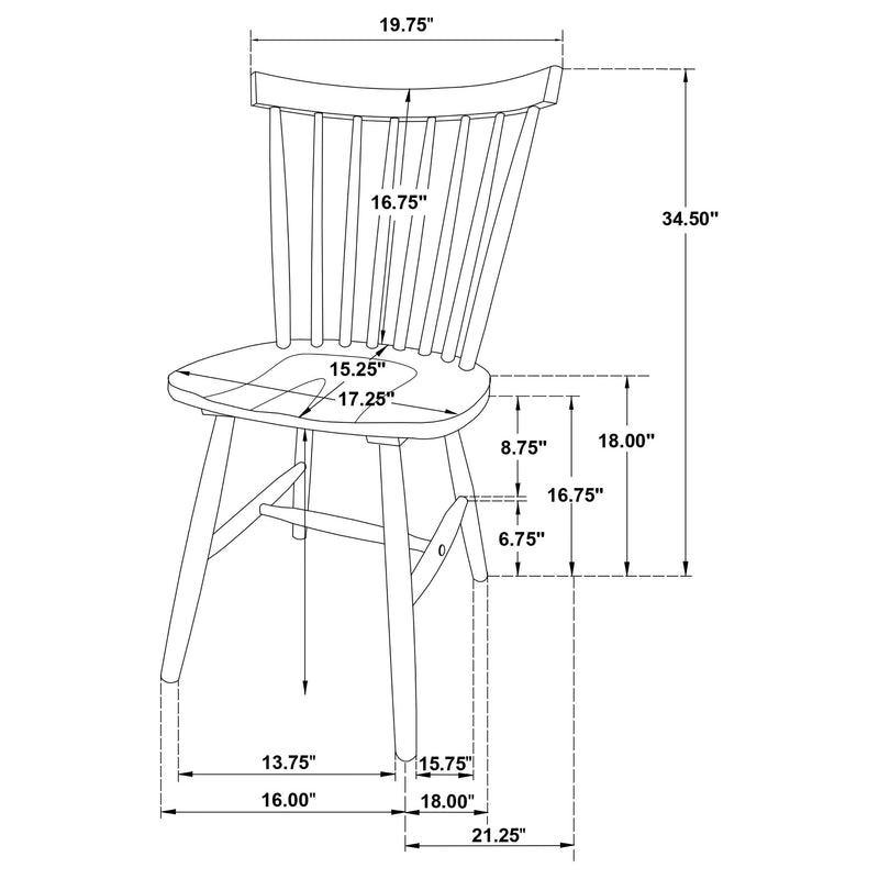 Hollyoak - Windsor Spindle Back Dining Side Chairs (Set Of 2) - Black