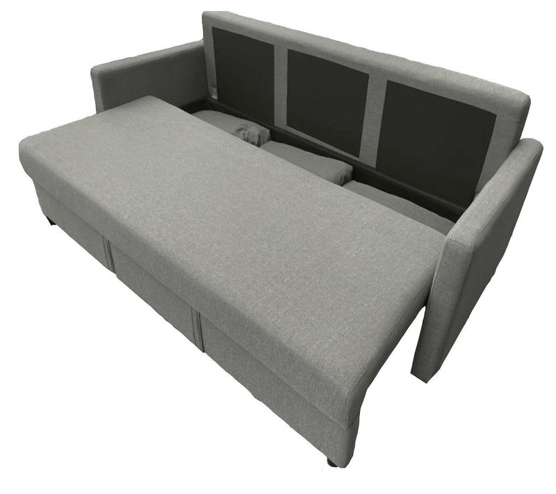 Odette - 88.5"W Gray Linen Convertible Sleeper Sofa With Storage