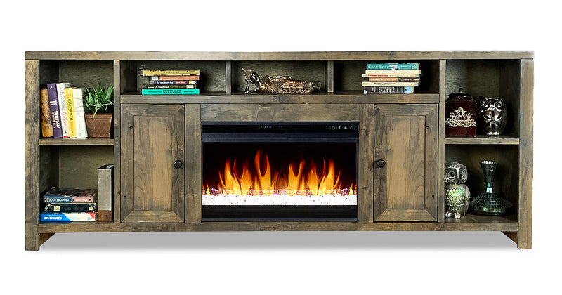 Joshua Creek - 84" Electric Fireplace TV Stand For TVs Up To 95" - Barnwood