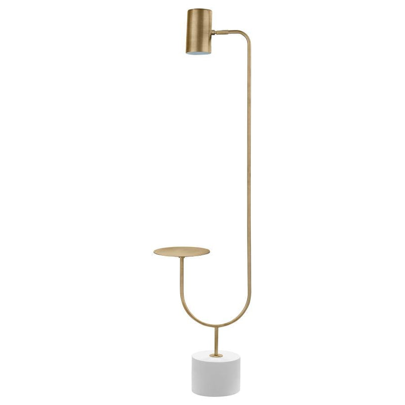 Jodie - Round Base Floor Lamp - Antique Brass And Gray