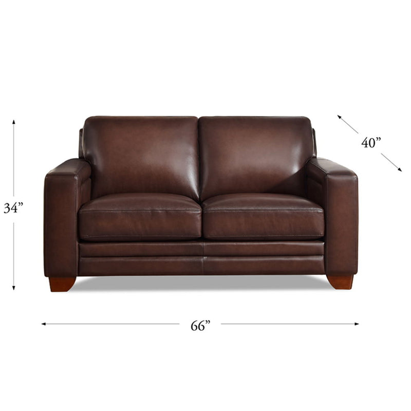 Alice - Leather Loveseat - Caramel