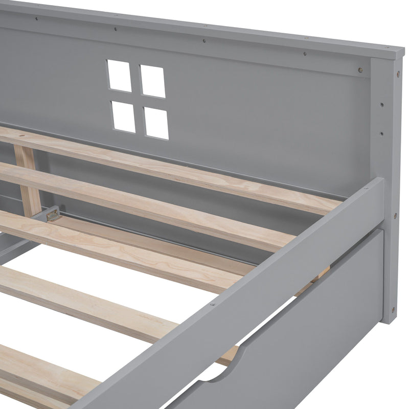 Wooden Daybed With Trundle And Sensor Light