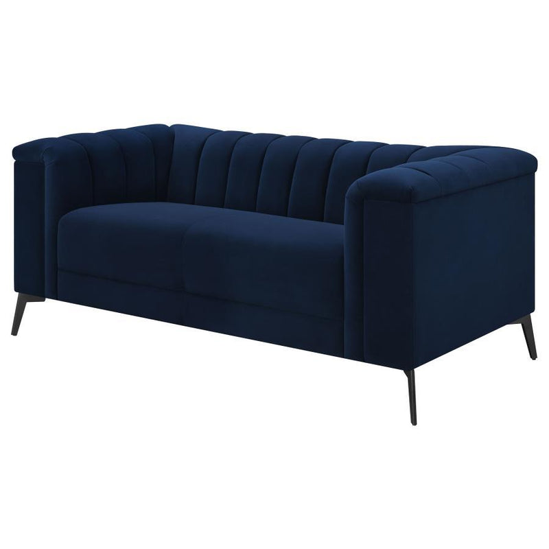 Chalet - Tuxedo Arm Loveseat - Blue