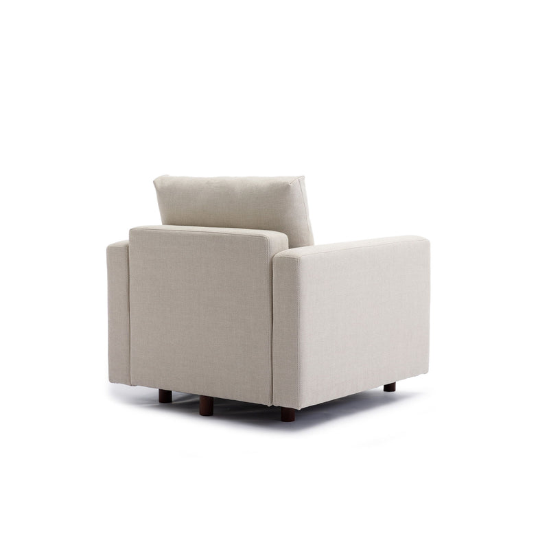 3 Seat Module Sectional Sofa Couch With 2 Ottoman For Living Room, Seat Cushion And Back Cushion Non-Removable And Non-Washable