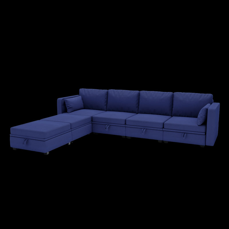 UNITED WE WIN Modular Sectional Sofa U Shaped Modular Couch with Reversible Chaise Modular Sofa Sectional Couch with Storage Seats