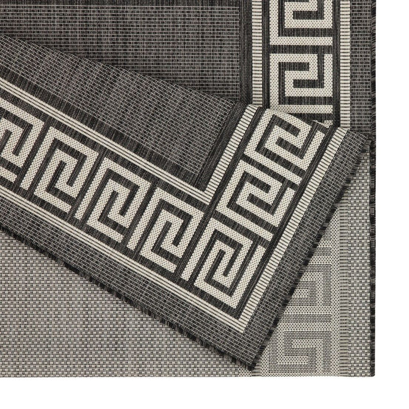 Sunshine - 2'7" X 7'3" Indoor / Outdoor Area Rug - Anthracite - Polypropylene