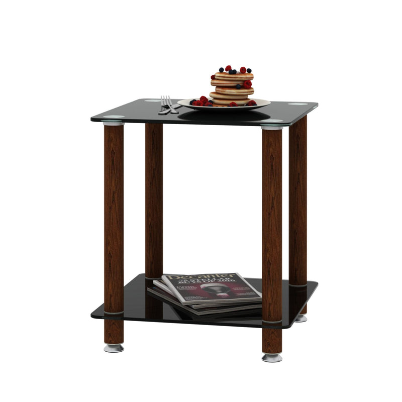 Side Table, 2 Tier Space End Table, Modern Night Stand, Sofa Table, Side Table With Storage Shelve