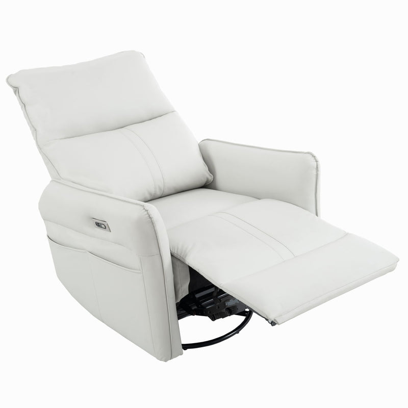 29.92" 270 Power Swivel Rocker Recliner Chair, Electric Glider Reclining Sofa With USB Ports, Power Swivel Glider, Rocking Chair Nursery Recliners For Living Room Bedroom