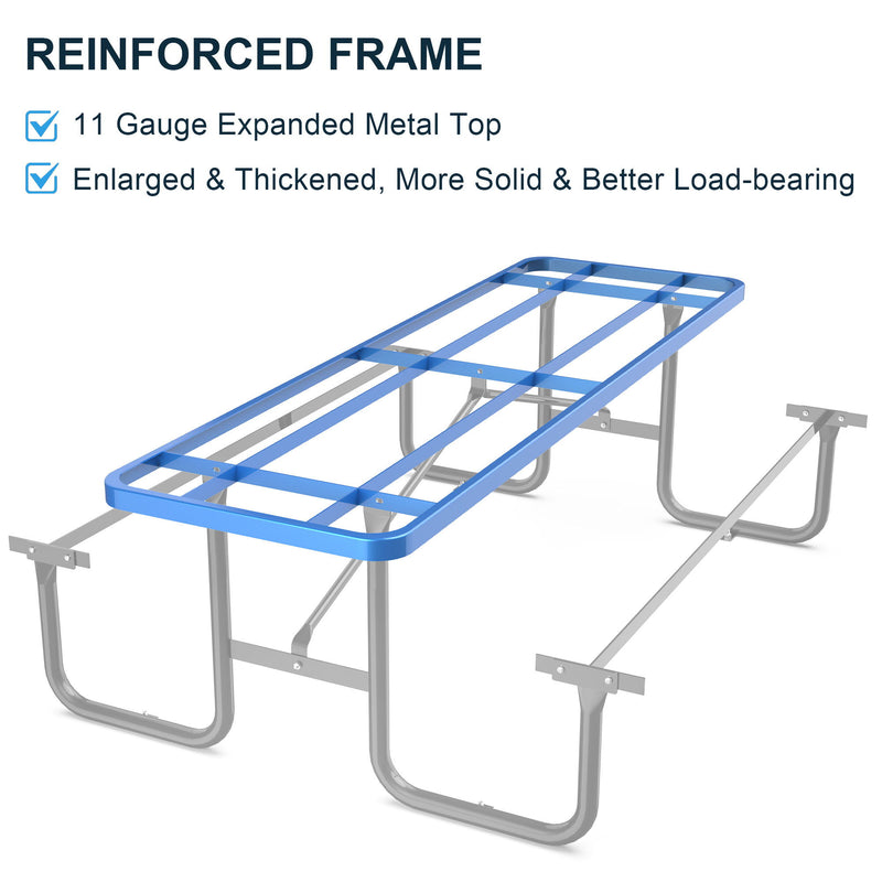 Metal Expanded Rectangular Picnic Table