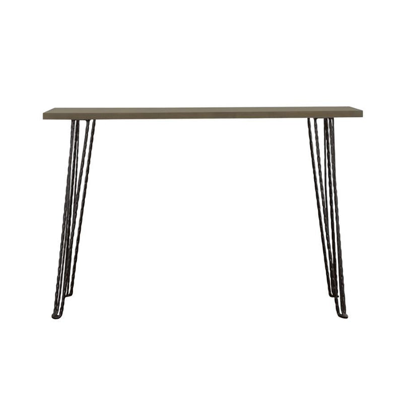 Neville - Rectangular Wood Top Entryway Console Table -  Gray