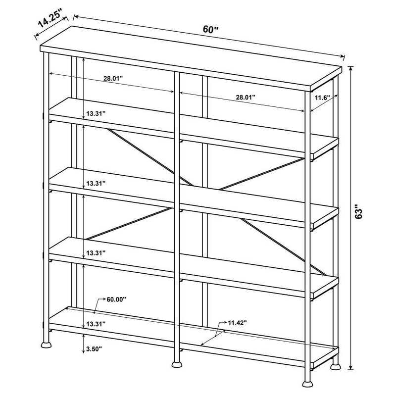 Analiese - 4-Shelf Double Bookshelf