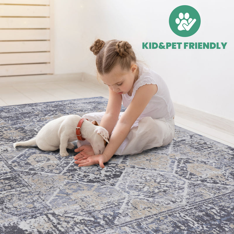 Traditional Non-Shedding Stylish And Stain Resistant Area Rug