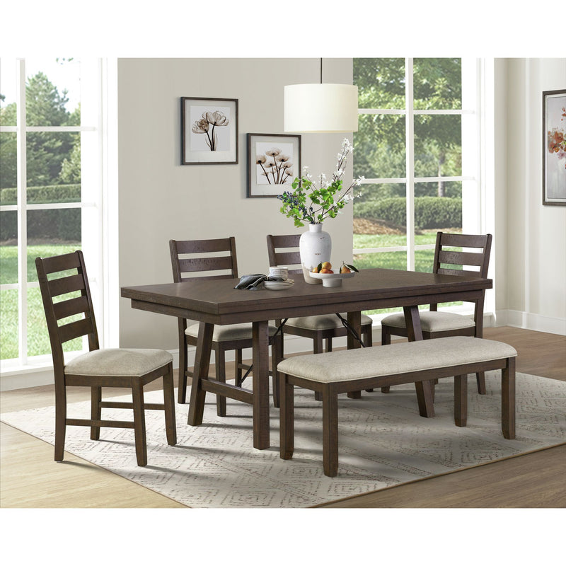 Jax - 6 Piece Dining Set (72" Table + 4 Chairs + Bench) - Cherry