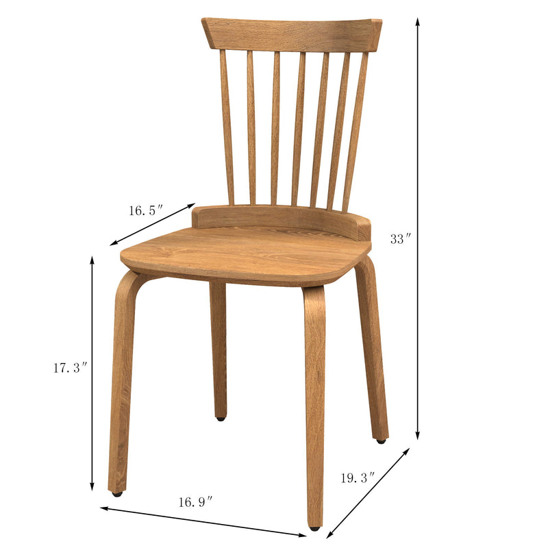 Solid Wood Slat Back Windsor Chair (Set of 2)