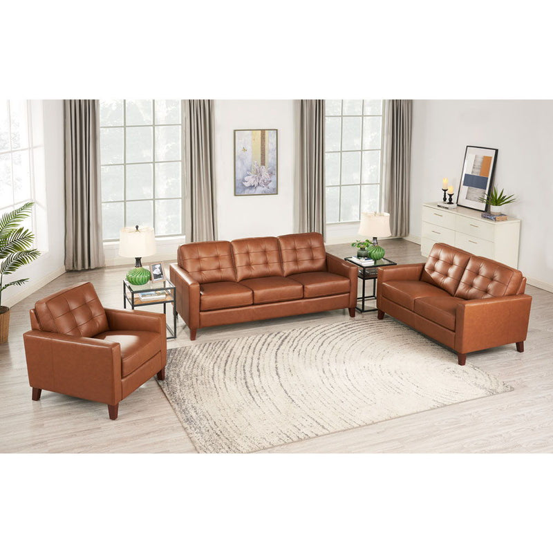 Aiden - Leather Chair - Brown